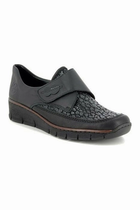 Everyday Wear Sunset Jog Rieker velcro shoe 537C0 00 Black