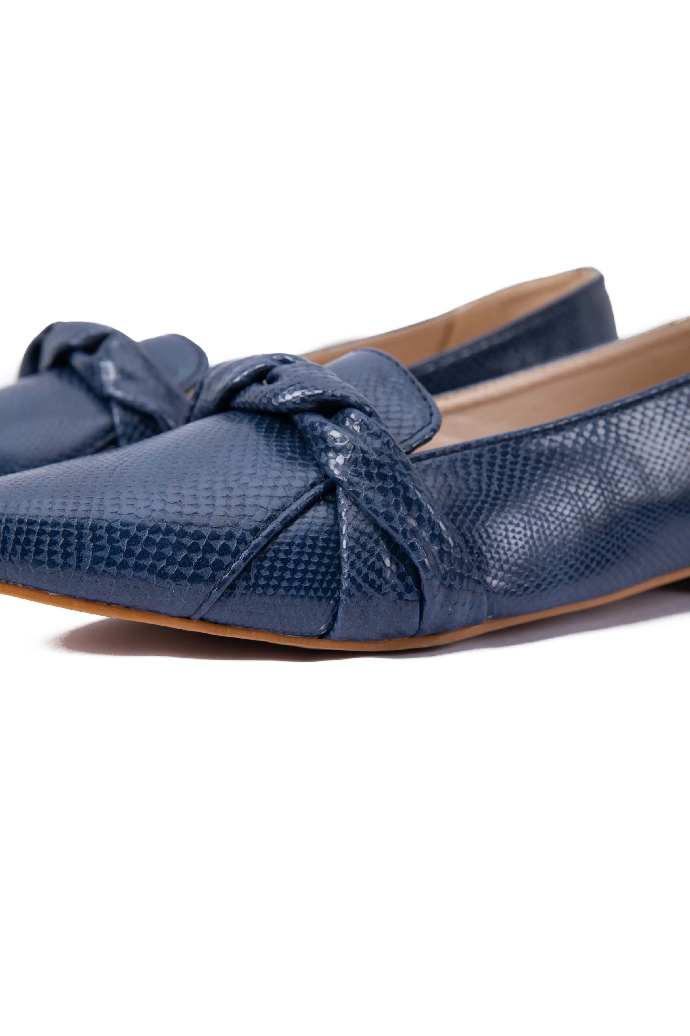 Blue Textured Loafers Penny Loafers With Tassels