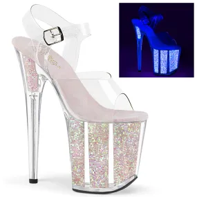 FLAMINGO-808UVG Pleaser Clear/Neon Opal Glitter Sexy Platform Shoes (Pole Dancing Heels) Asics Gel Excite Trail Shoes
