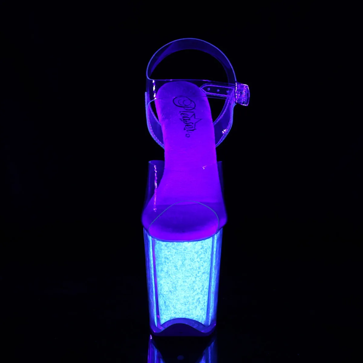 Asics Dynaflyte Running Shoe FLAMINGO-808UVG Pleaser Clear/Neon Opal Glitter Sexy Platform Shoes (Pole Dancing Heels)