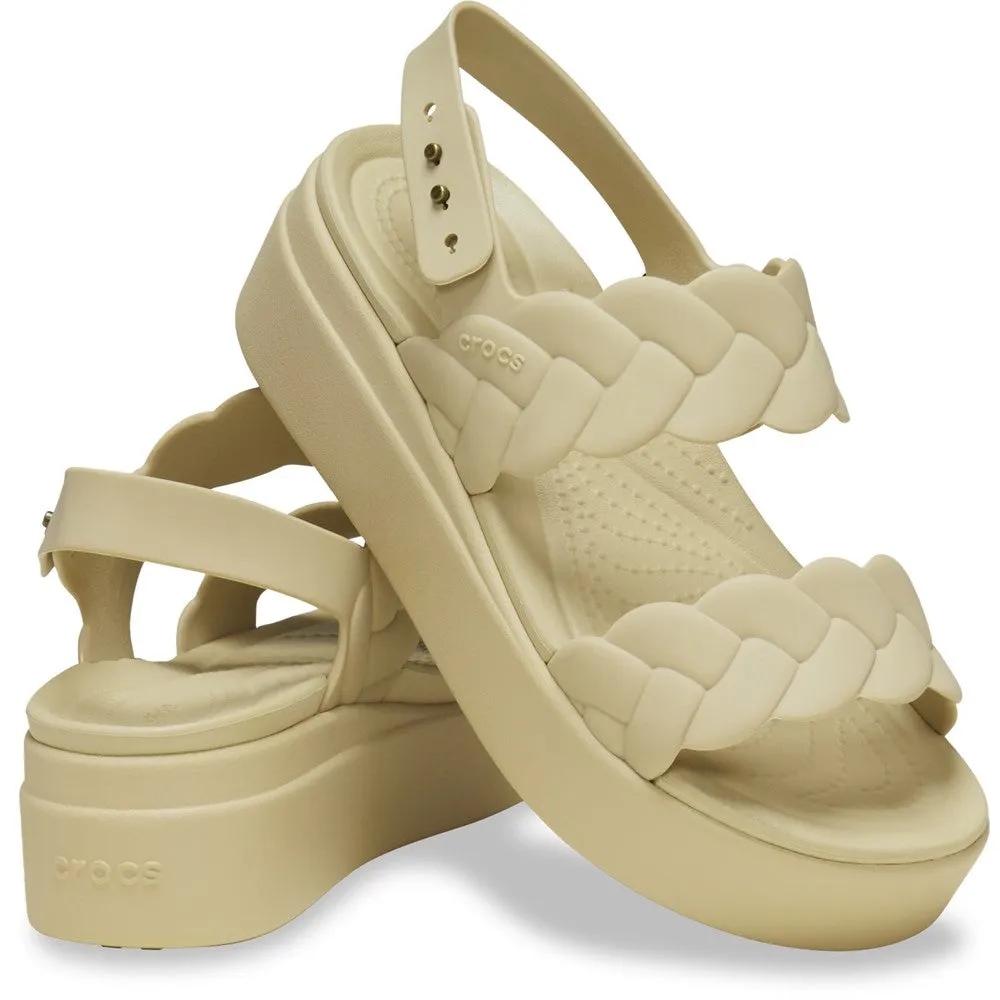 Morning Light Comfortable And Versatile Crocs Brooklyn Woven Low Wedge