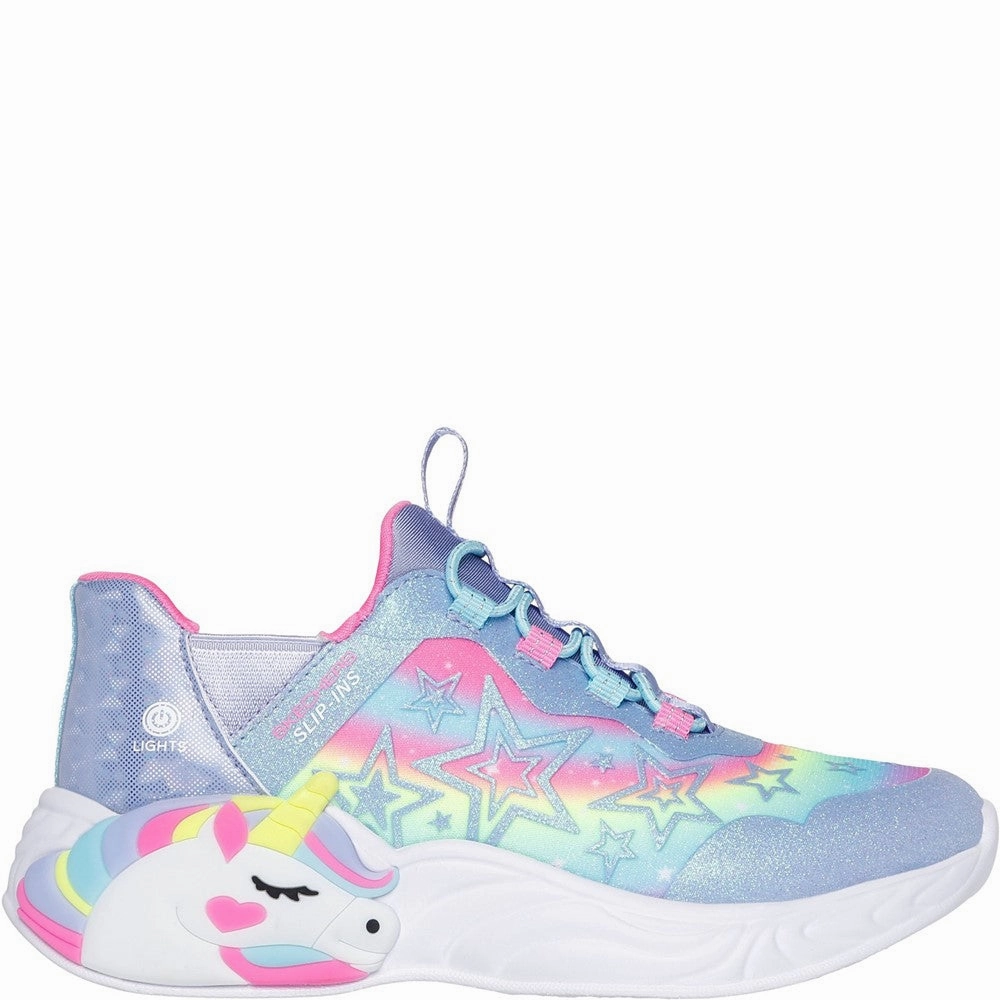 Skechers Unicorn Dreams Starry Lite Trainer Meadow Path