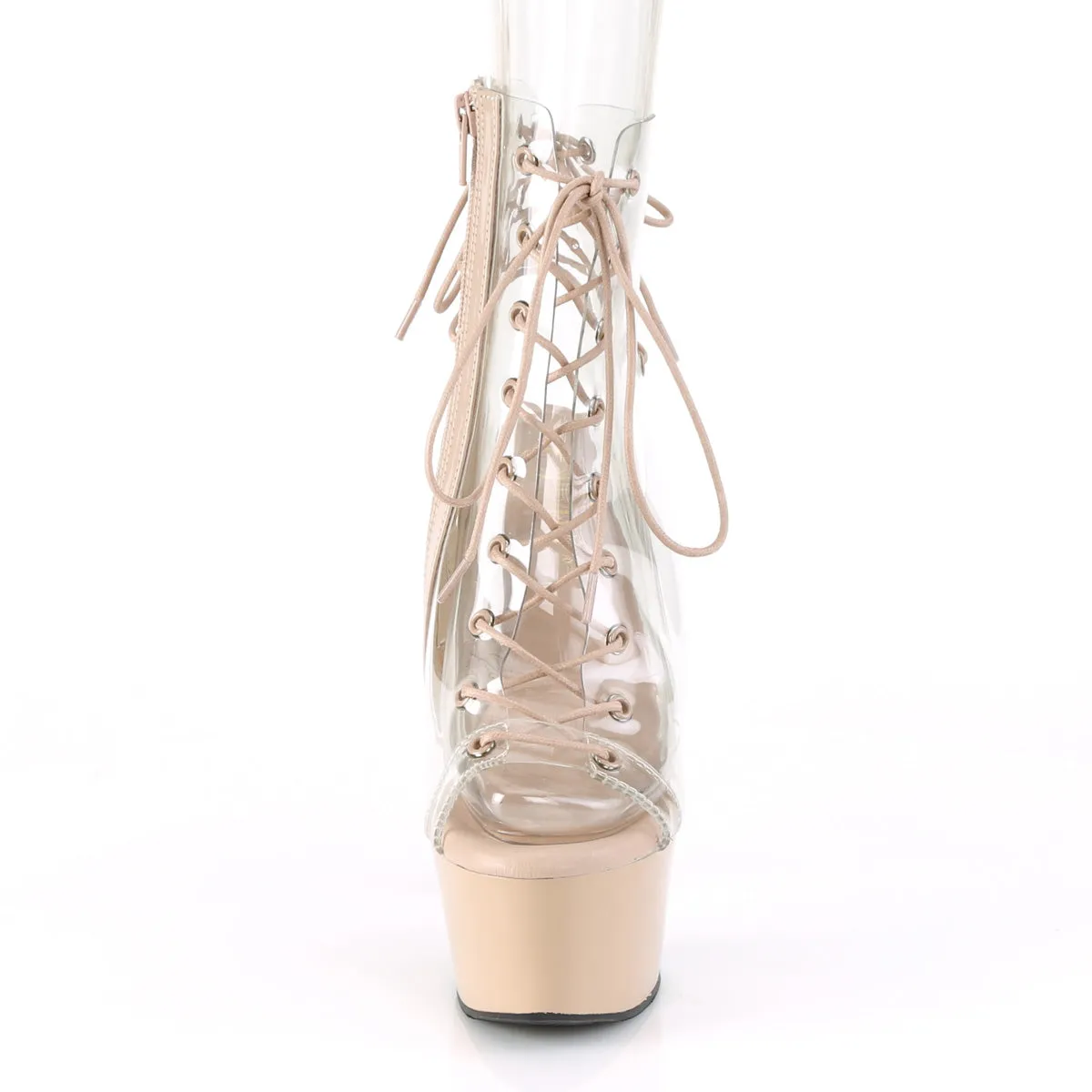ASPIRE-600-30 Pleaser Clear/Nude Sexy Platform Shoes (Pole Dancing Heels) Clean Asics Shoes