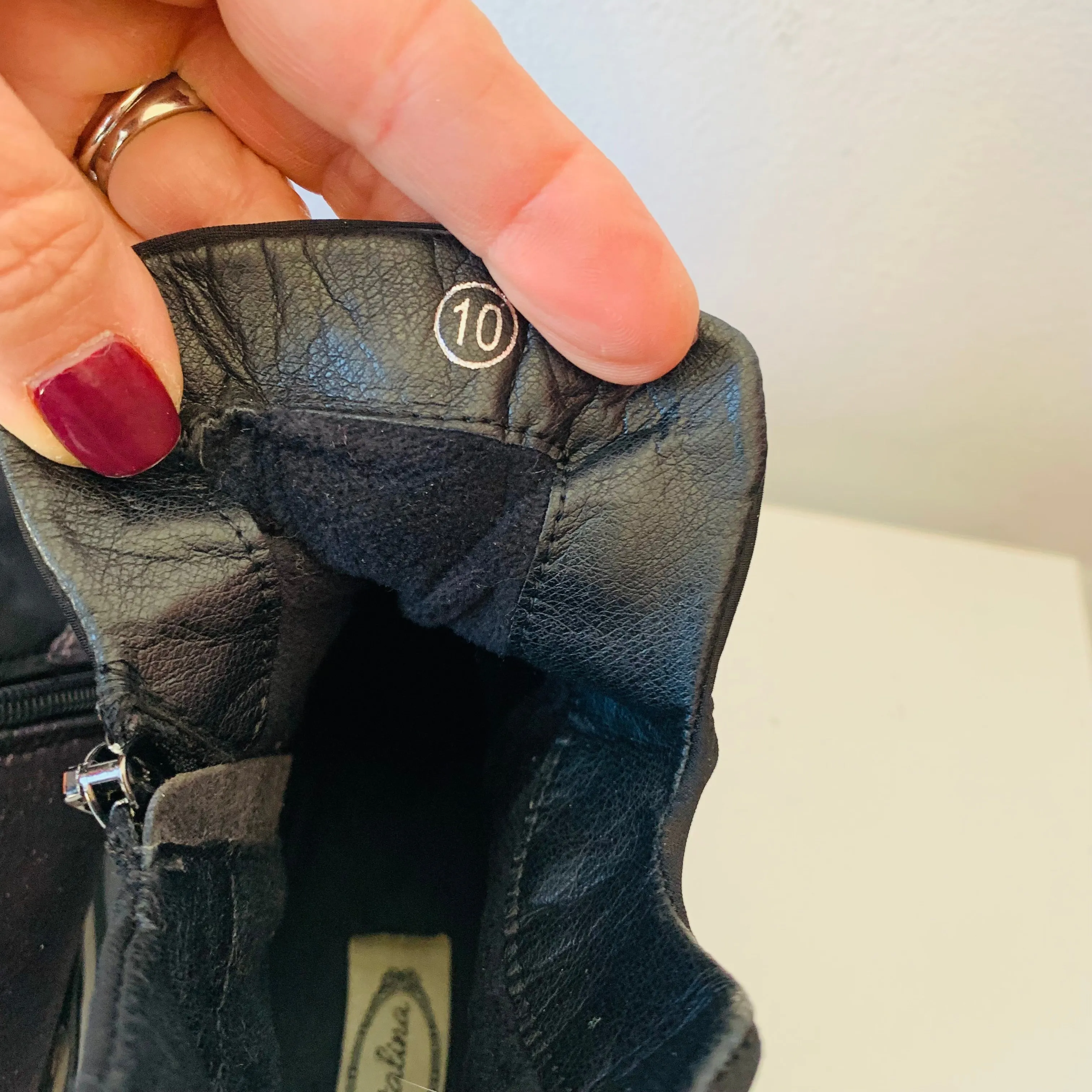 Atalina Rhinestone Two Tone Black/Rose Gold Metallic Slip On Boots Size 10 Texas Tech Adidas Shoes