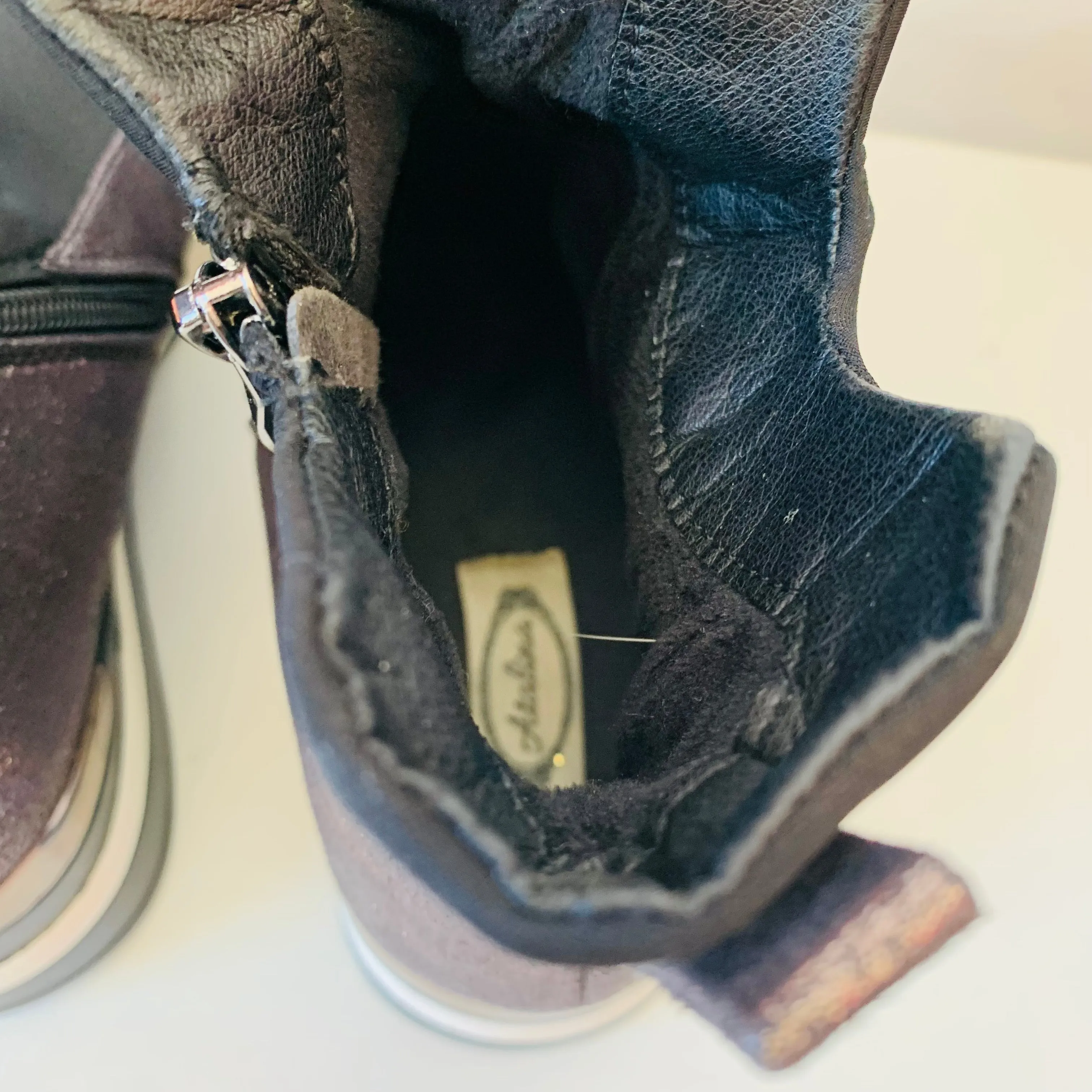 Atalina Rhinestone Two Tone Black/Rose Gold Metallic Slip On Boots Size 10 Adidas Donovan Mitchell Shoes