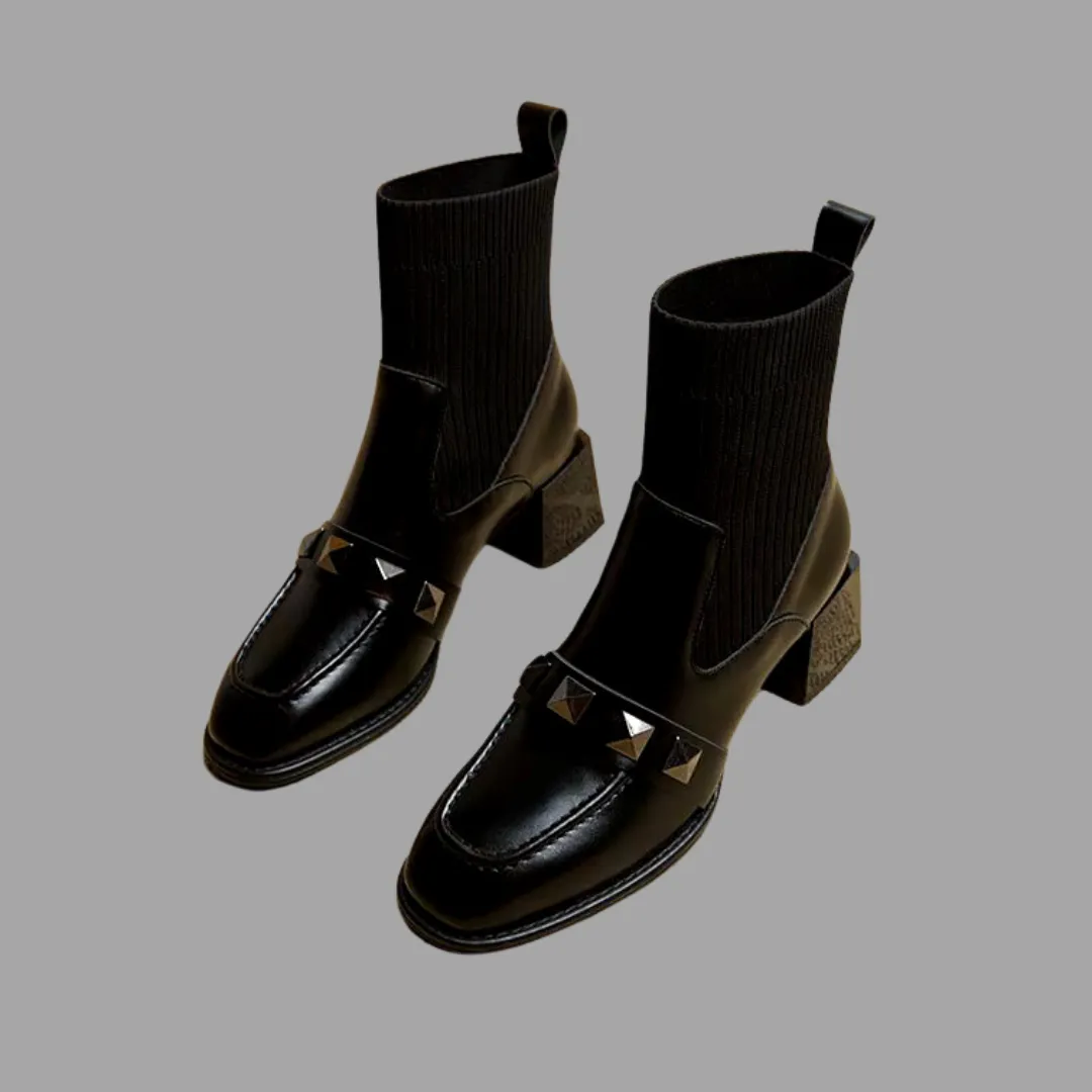 Shoes Without Laces Adidas Chic Vegan Leather Sock Boots - Black