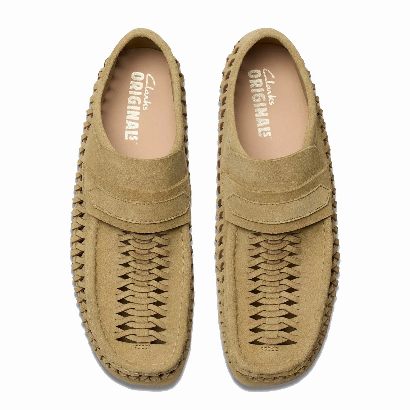 Versatile Style Canvas Upper Clarks Originals WB Loafer Weave Maple Suede
