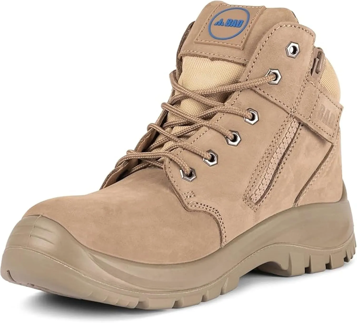 BAD Workwear Unisex Cyclone Side ZIP Tasmanian Leather Work Boots Square Toe Work