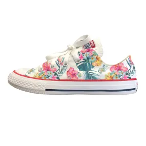 Tropical Floral Shoes - Custom White Low Tops Asics Shoes 10.5