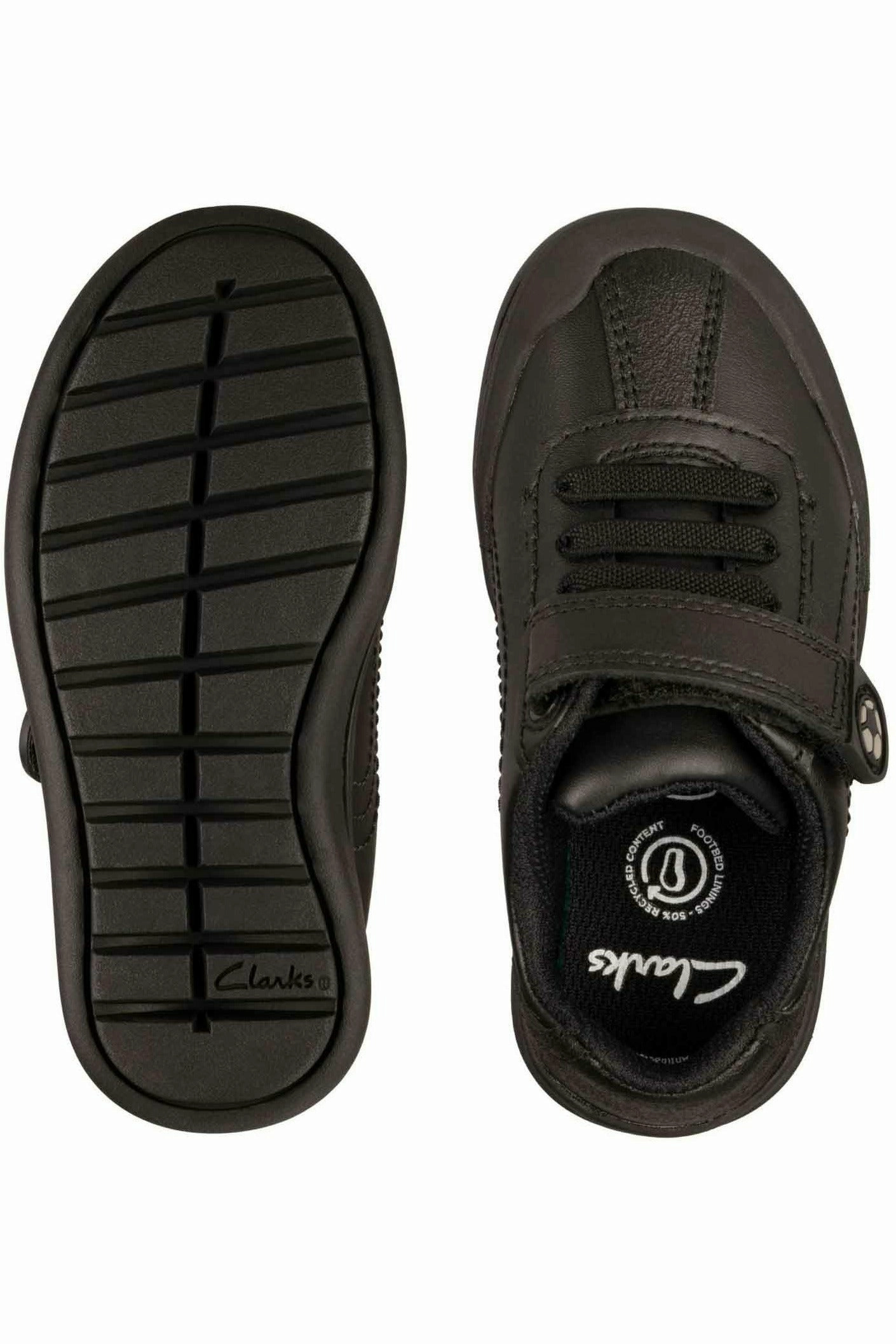 Clarks Rock Pass Toddler black Washable Deck Glow