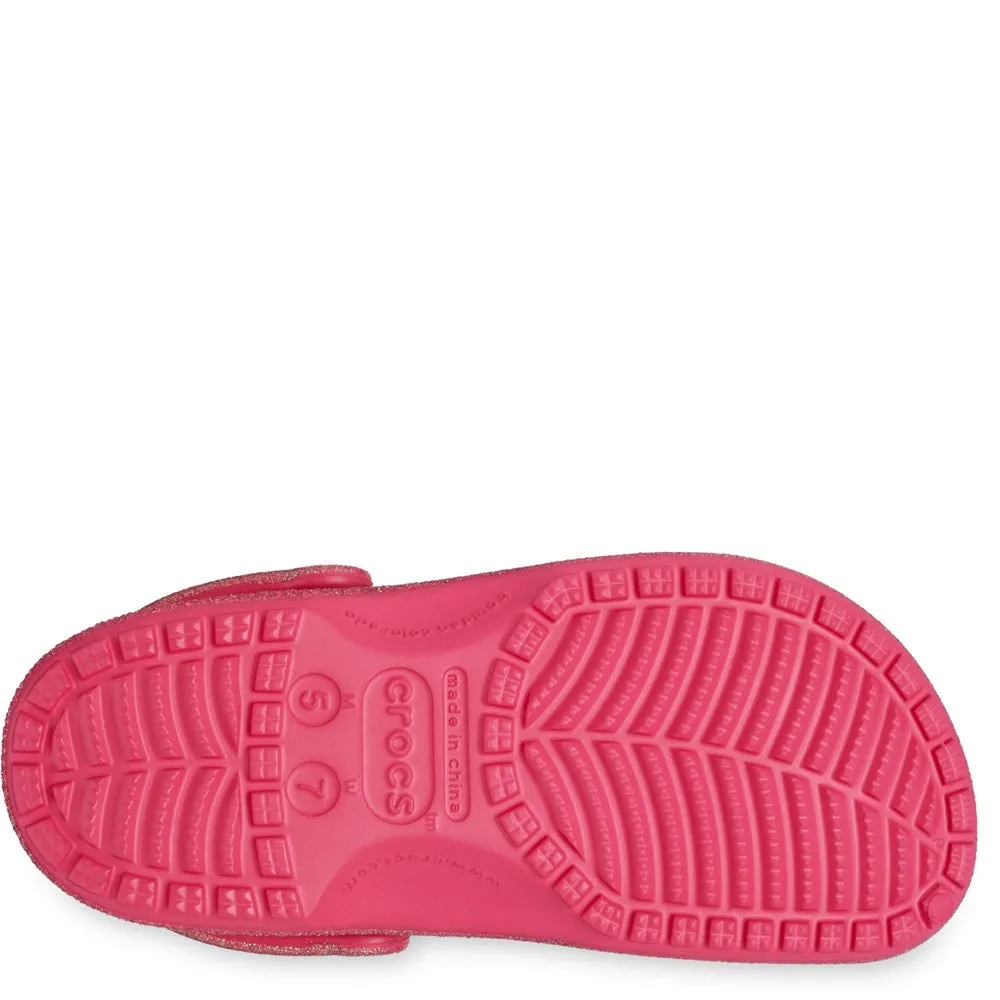 Crocs Unisex Classic Glitter Clog Rubber Sole Soft Edge