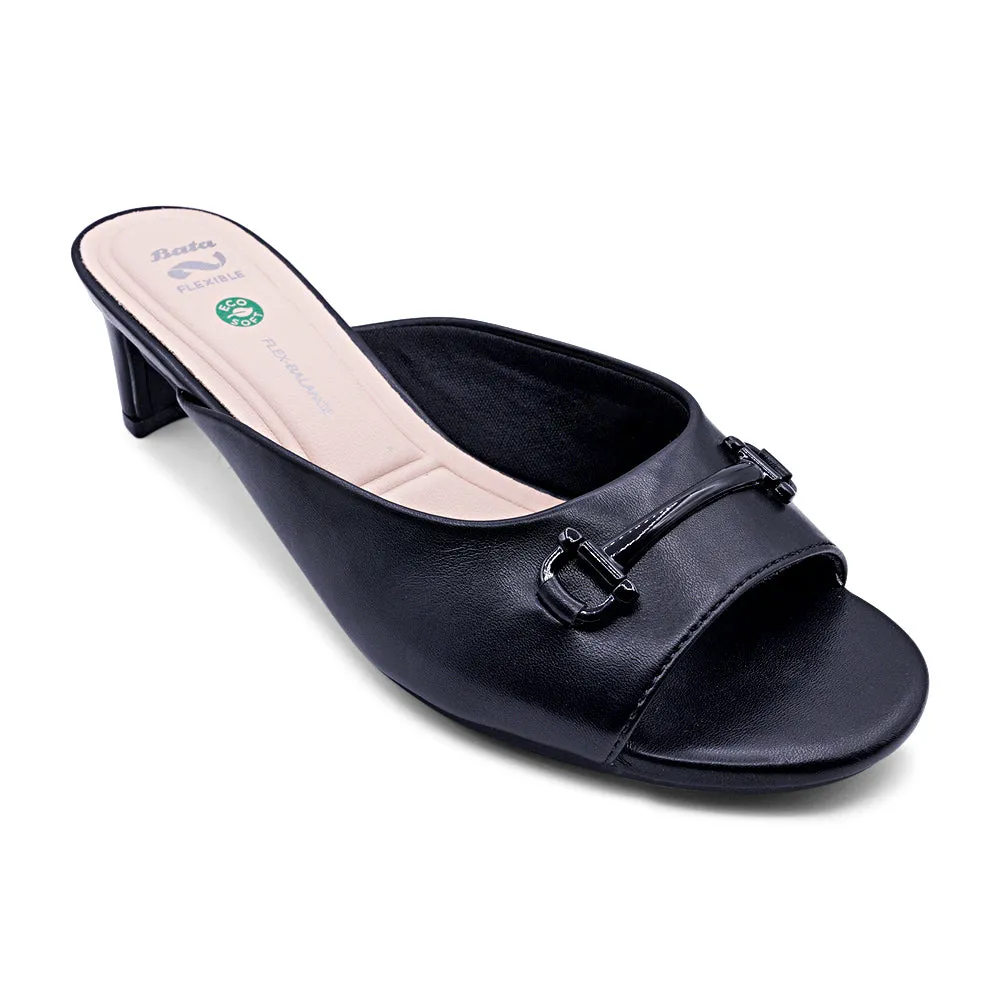 80s Dress Shoes Bata ECO- FLEX S1 Slip-On Heel Sandal