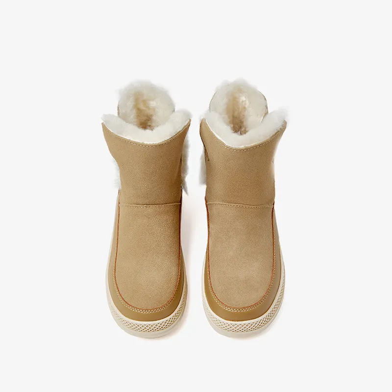 Kamik Infant Snow Boots BeauToday Wool Fur Cow Suede Ankle Snow Boots for women