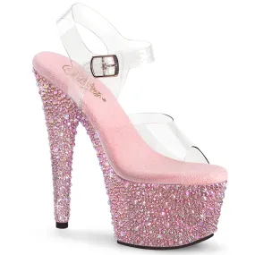BEJEWELED-708MS Pleaser Clear/Baby Pink Sexy Platform Shoes (Pole Dancing Heels) Asics Gel Nimbus Shoes For High Arches