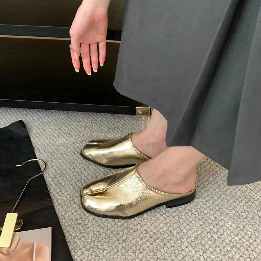 Dream Of Slippers binfenxie  -  Clip Toe Women Slippers Summer Outside Slides Black Gold Silver Brown Fashion Dress Shoes Low Heels Sexy Party Pumps Sandals 39