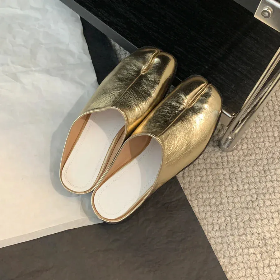 binfenxie  -  Clip Toe Women Slippers Summer Outside Slides Black Gold Silver Brown Fashion Dress Shoes Low Heels Sexy Party Pumps Sandals 39 Sheepskin Boot Slippers