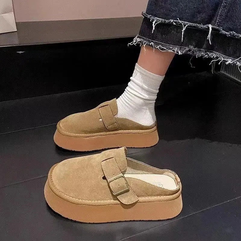 Christmas Slippers binfenxie  -  New Classic Thick Sole Mules Slippers Women Cork Footbed Platform Clogs Sandals Female Fashion Outdoor Slip on Beach Shoes