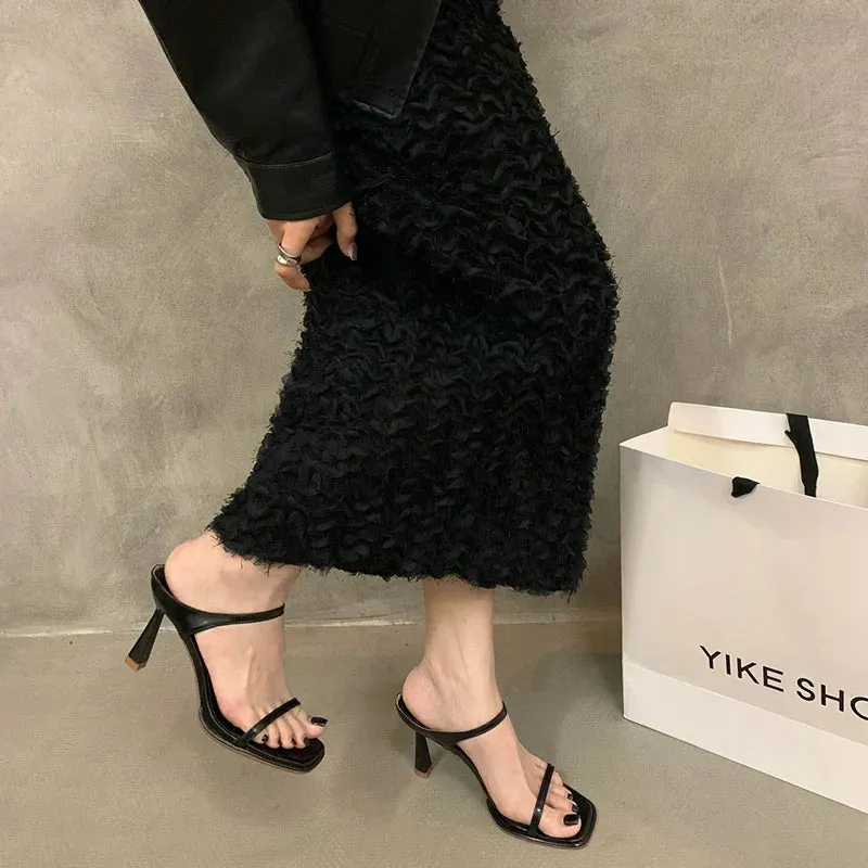 Bombay Slippers binfenxie  -  Summer Open Toe Women Slippers Fashion Elegant Narrow Band Shoes Ladies Casual Outdoor High Heel Sandalias