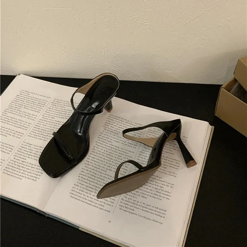 binfenxie  -  Summer Open Toe Women Slippers Fashion Elegant Narrow Band Shoes Ladies Casual Outdoor High Heel Sandalias Eddie Bauer Slippers