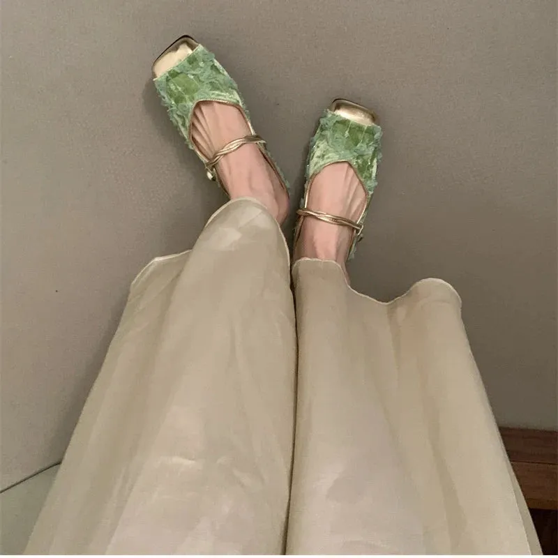 Down Camp Slippers binfenxie Summer Women Mules Slippers Fashion Elegant Slip On Singbacks Slides Shoes Ladies Comfort Square Toe Flats Sandalias