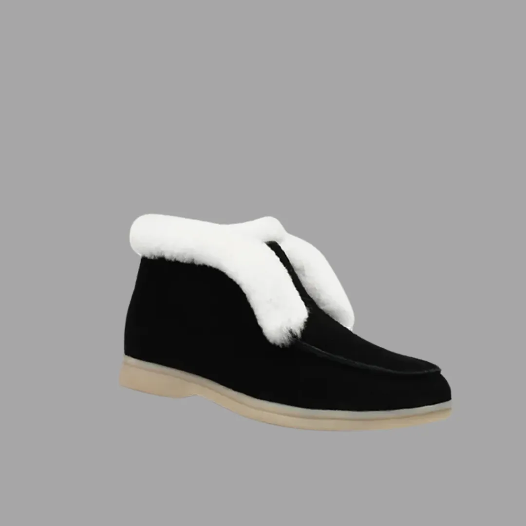 Black Plush Ankle Boots Adidas Campus Athletic Shoes