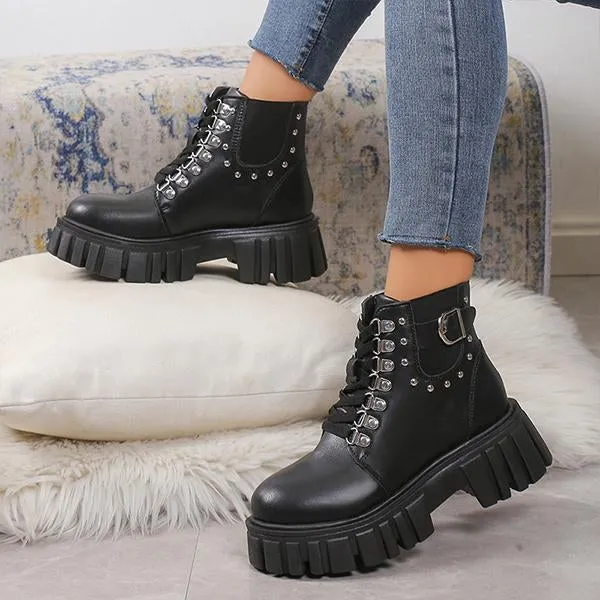 Adidas Samba Xlg Shoe Women's Fashion Rivet Lace-Up Thick-Soled Martin Boots 67274887S