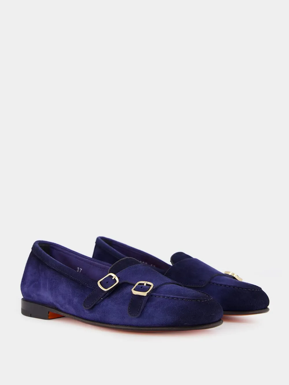 Loafers Station Menu Blue Suede Moccasins