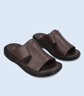 Slides With Tiger BM5561-COFFEE-Men Casual Slipper