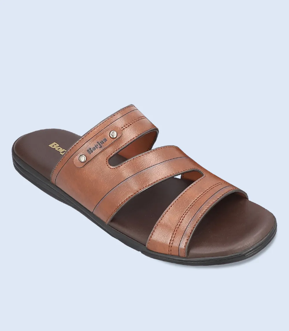 BM6675-BROWN-Men Slipper Sportswear Slides