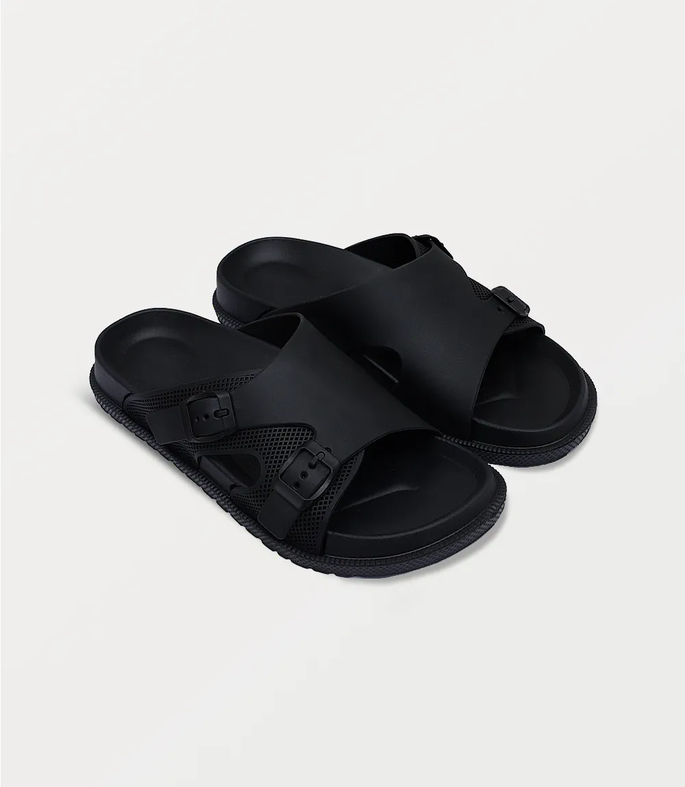 BM6808-BLACK-Men Slipper Dinosaur Foot Slippers