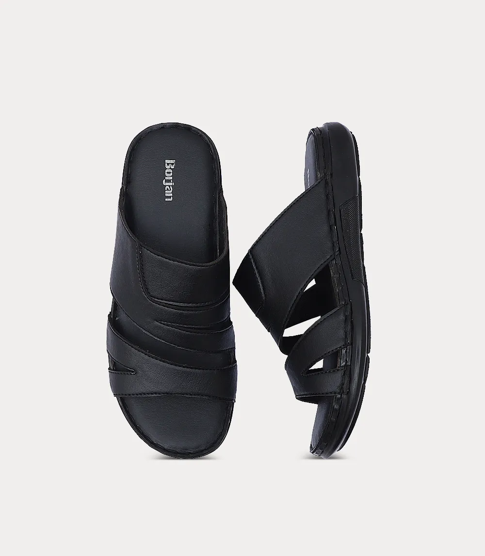 BM6875-BLACK-Men Slipper Cute Christmas Slippers