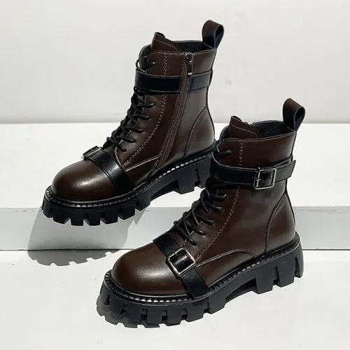 British style Platform Martin boots fall/winter fashion ankle Adidas Trek Shoes