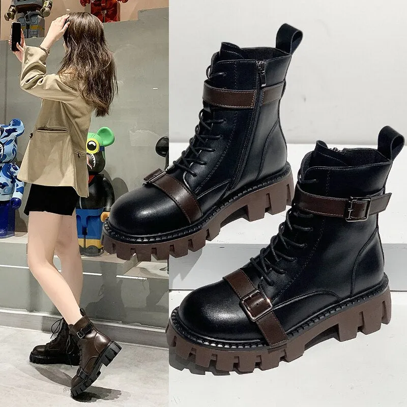 British style Platform Martin boots fall/winter fashion ankle Adidas Shoes Shoes