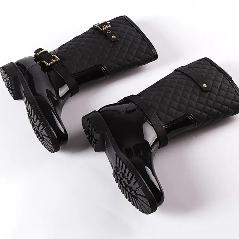 2023 fashion quality water rain shoes warm women's plaidlady rain boots in the rain boots ladys rainboots women boots shoes Skye Rain Boots