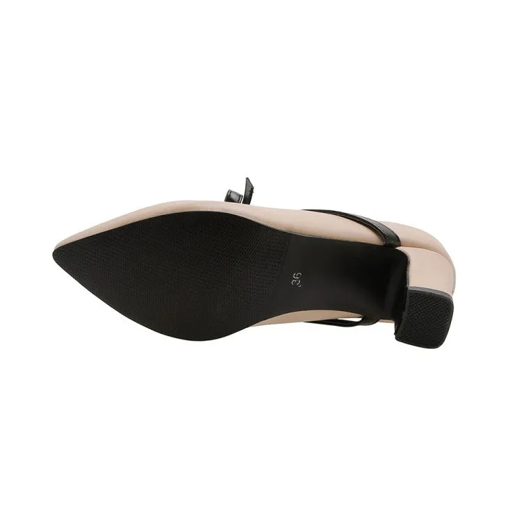 Femdom In High Heels Women's Knot High Heeled Chunky Heels Pumps