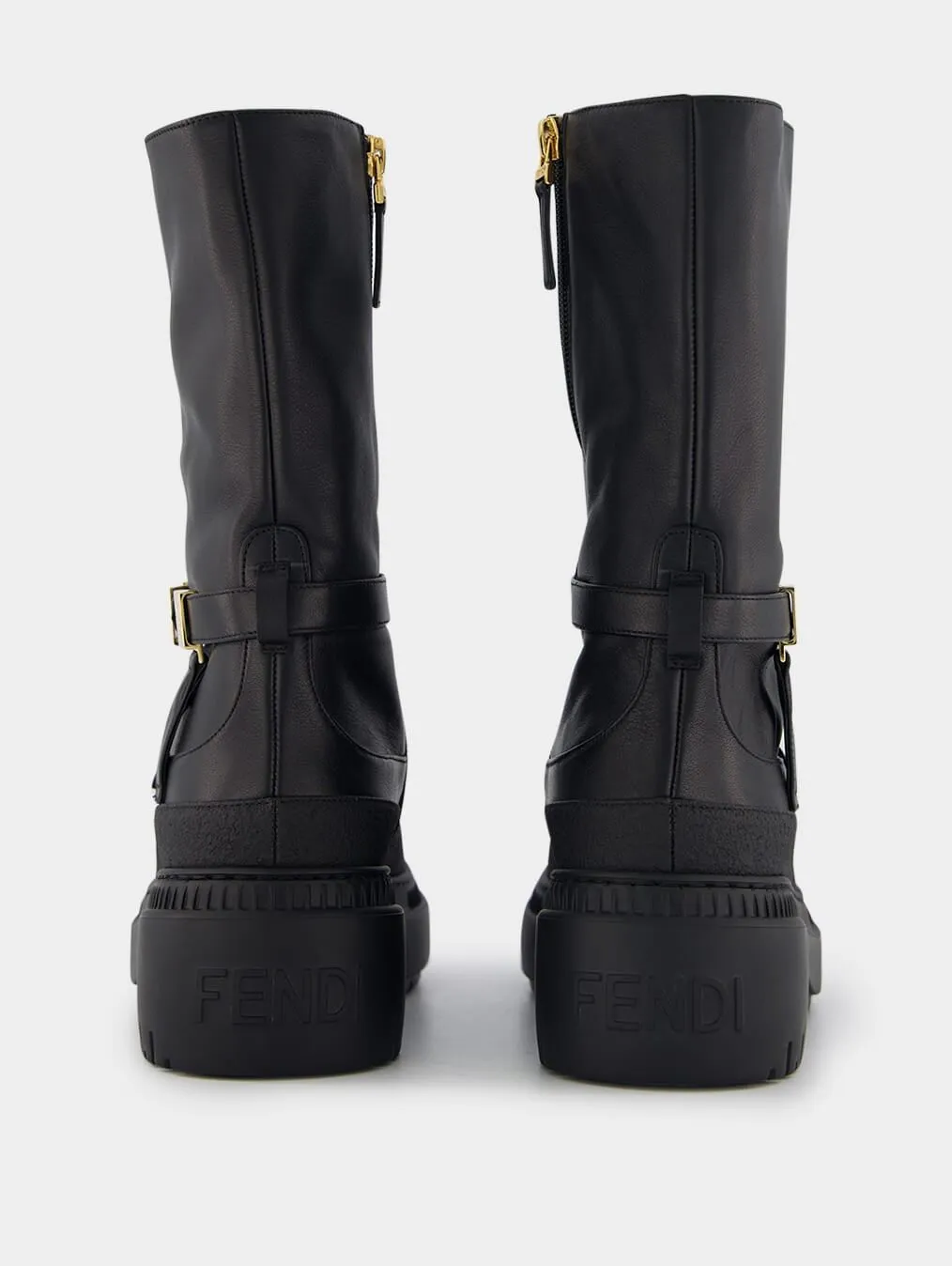 Black Leather Biker Boots Storehouse Flats Shoes