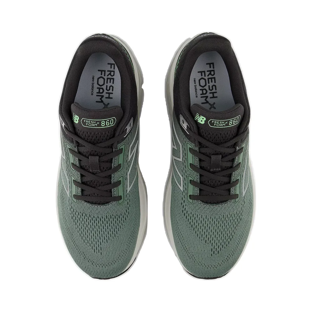 New Balance Men's Fresh Foam X 860v14 Sneaker in Dark Juniper with Black Cement and Grey Matter