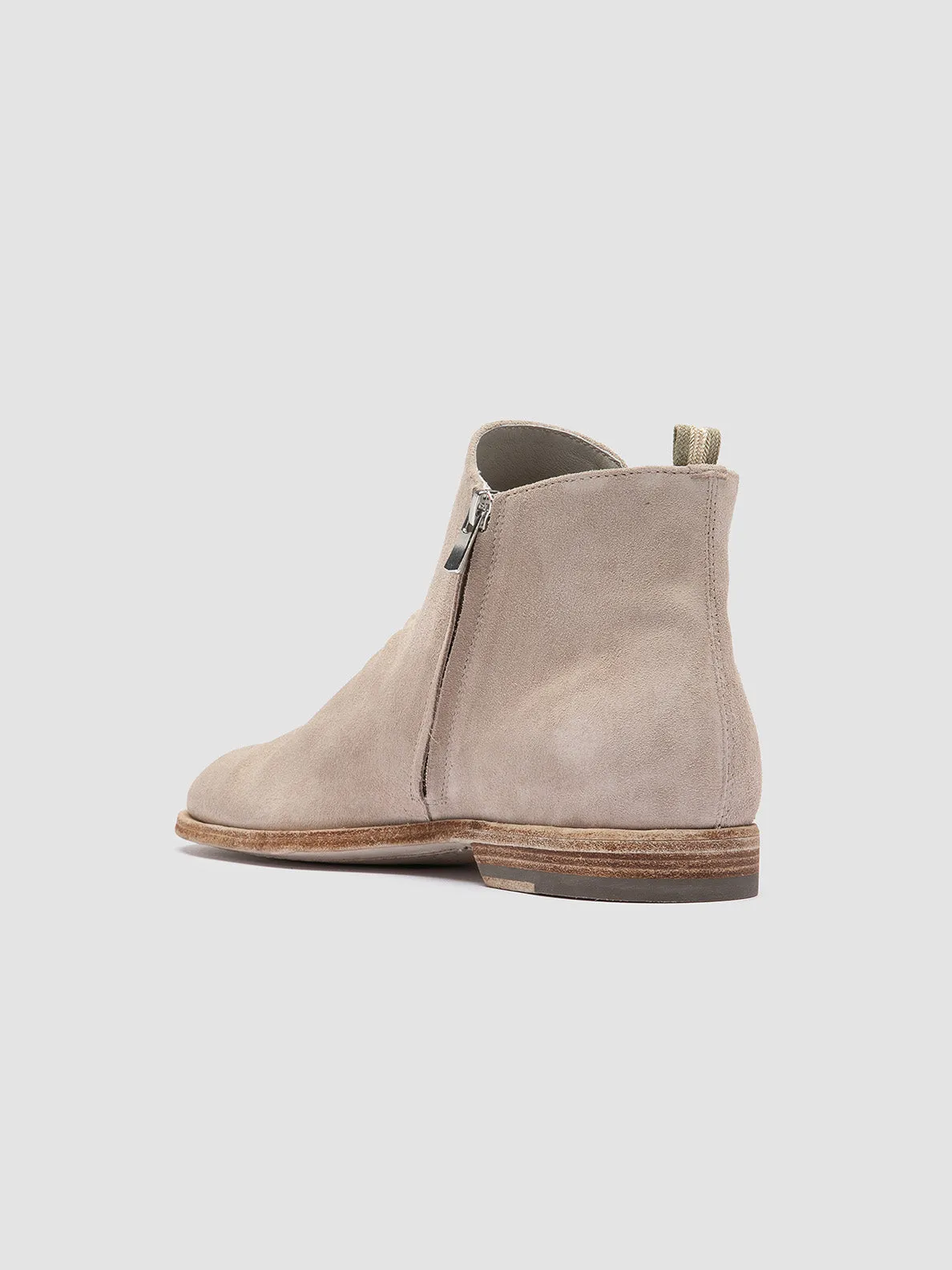 Chelsea Boots With Jeans SOUND 004 - Beige Suede Zipped Boots