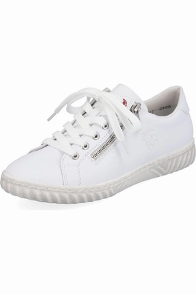 fashion pick Business casual Rieker Ladies sneakers N0900-81 in white