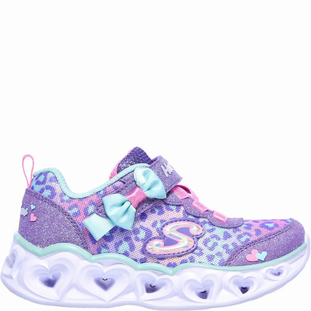 Skechers Heart Lights Touch Fastening Trainer Flexible Upper Light   weight   design