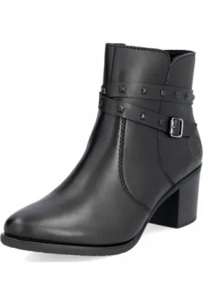 Patterned Surface Rieker Ladies Boots Y2059-00 Black