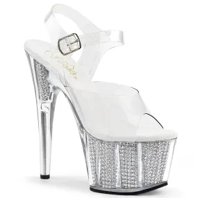 Asics Competition Shoes ADORE-708SRS Pleaser Clear/Silver S Sexy Platform Shoes (Pole Dancing Heels)