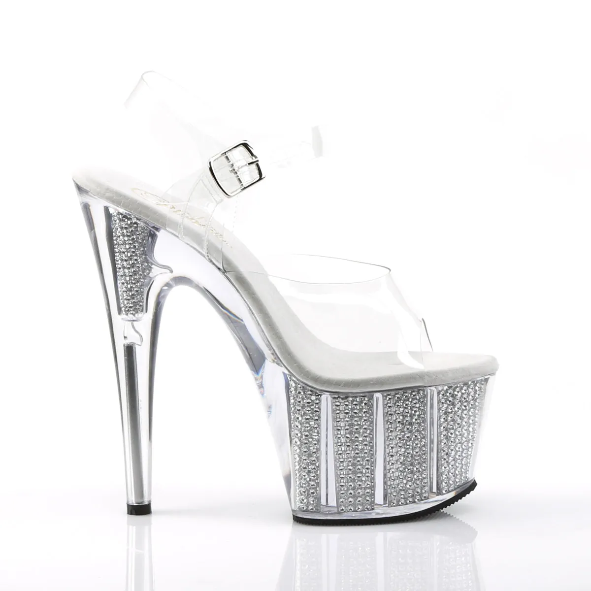 ADORE-708SRS Pleaser Clear/Silver S Sexy Platform Shoes (Pole Dancing Heels) Best Asics Shoes For Healthcare Workers