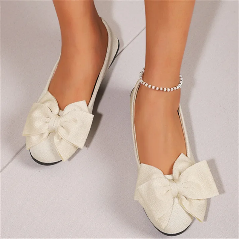 Tennis Shoe Loafers New Bowknot Flats Shoes Fashion Casual Round Toe Slip-on Shoes Loafers For Women