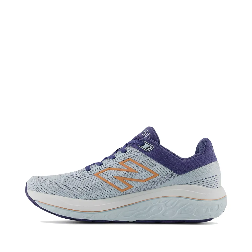 Green New Balance Women's Shoes New Balance Women's Fresh Foam X 860v14 Sneaker in Frosted Glass with Dream State and Peach Nectar
