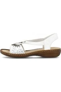 Light Travel Shoes Rieker 60880-80 ladies sandals in White