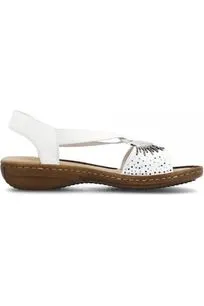 Weave Style Rieker 60880-80 ladies sandals in White