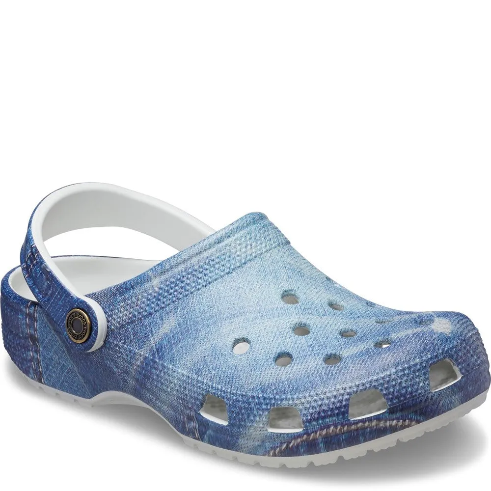 Mesh Upper Crocs Unisex Classic Denim Clog