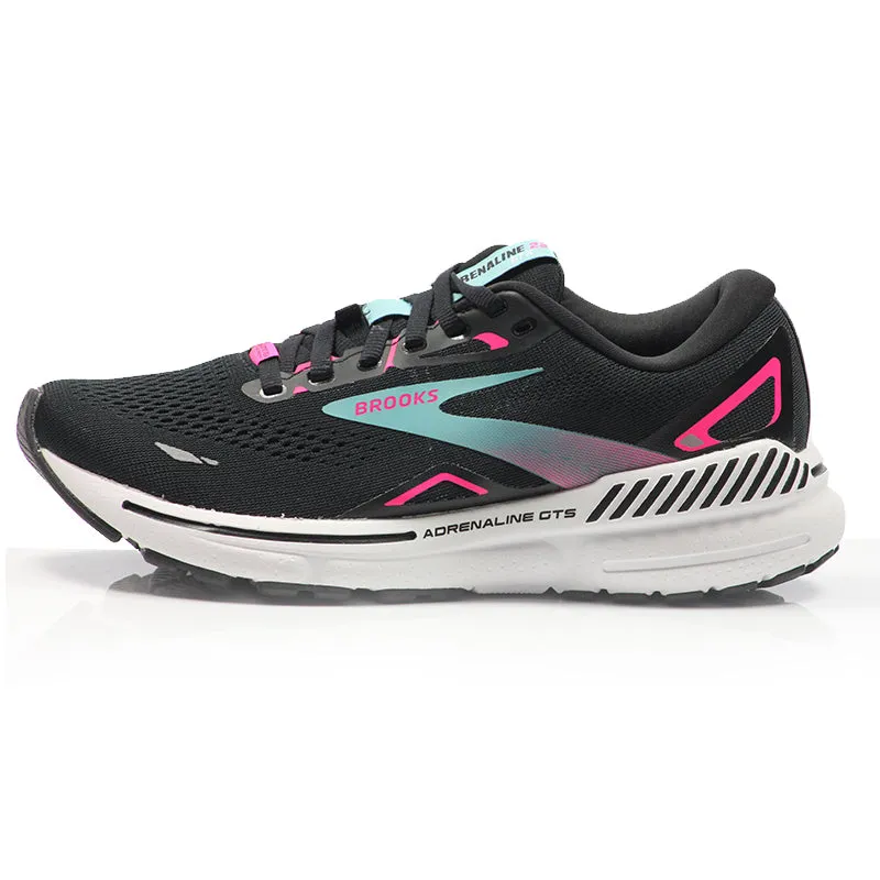 New Balance Numeric 1010 Brooks Adrenaline GTS 23 GTX Women's Running Shoe - Black/Knockout Pink/Aqua