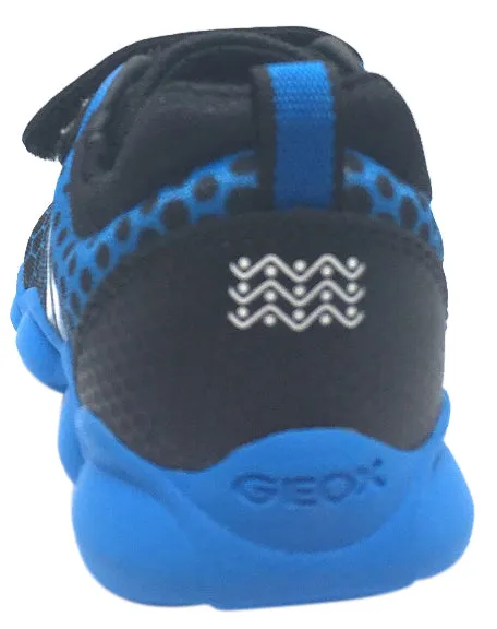 Geox Boy's Munfrey Light Blue Black Polka Dot Mesh Double Hook and Loop Strap Sporty Low Top Breathable Sneaker Asics Gel Peake 2 Shoes